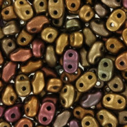 Matubo MiniDuo Beads 4x2.5mm Matte - metallic gold copper iris